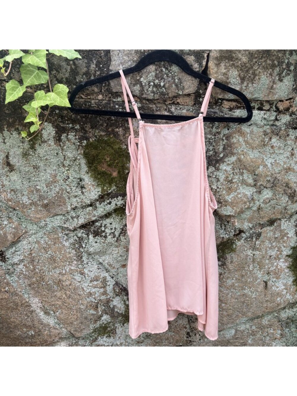 BKE Red Fringe Tank Top Large Blush Pink Crisscross Strappy Festival Y2K 00s - Picture 4 of 16
